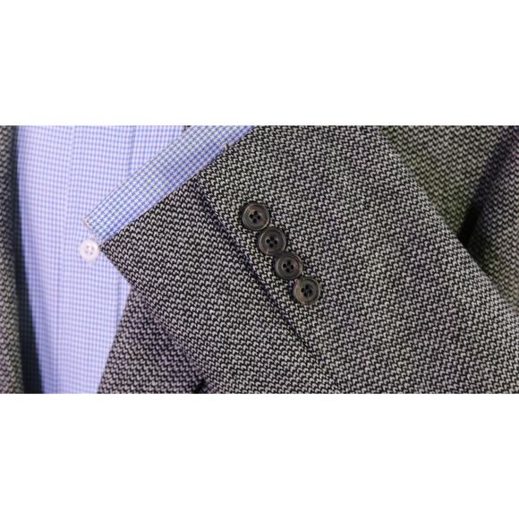 Hickey Freeman Gray Black Tweed Woven Wool Cashmere 2-Btn Blazer Jacket 43L - Picture 6 of 8